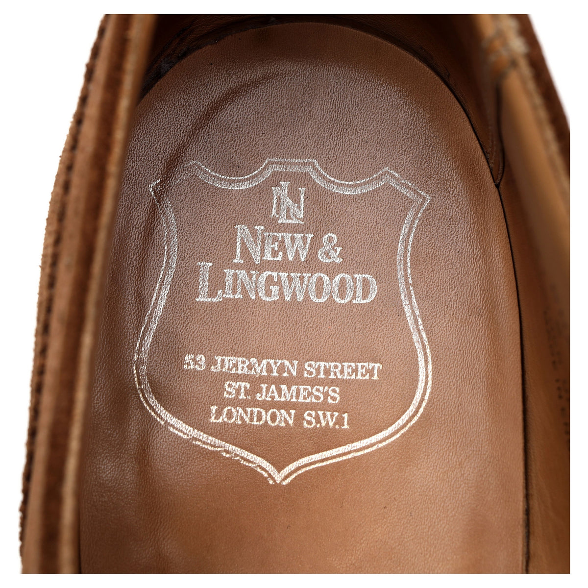 New &amp; Lingwood &#39;Chairman&#39; Snuff Brown Suede Oxford Brogues UK 9.5