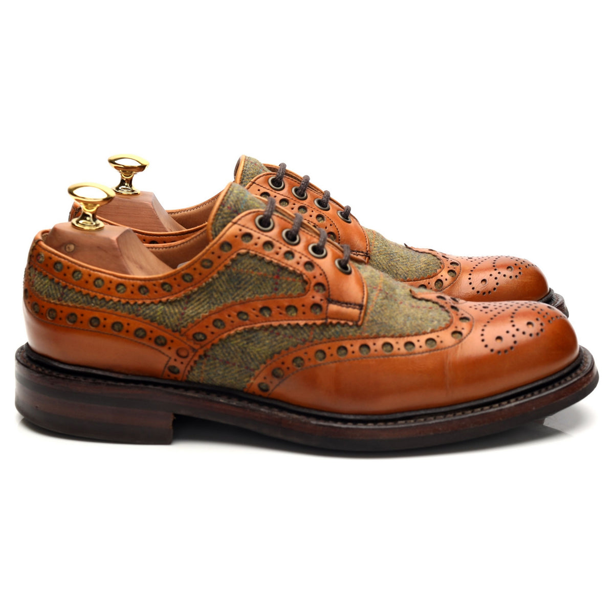 Herring &#39;Dartmoor&#39; Tan Brown Leather Derby Brogues UK 6.5 F