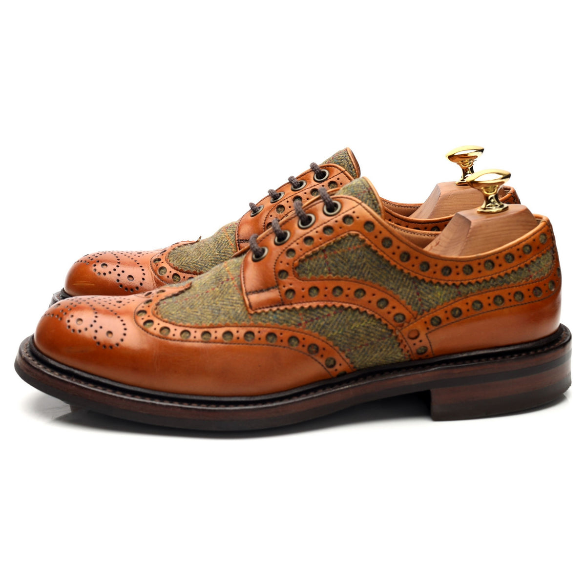 Herring &#39;Dartmoor&#39; Tan Brown Leather Derby Brogues UK 6.5 F