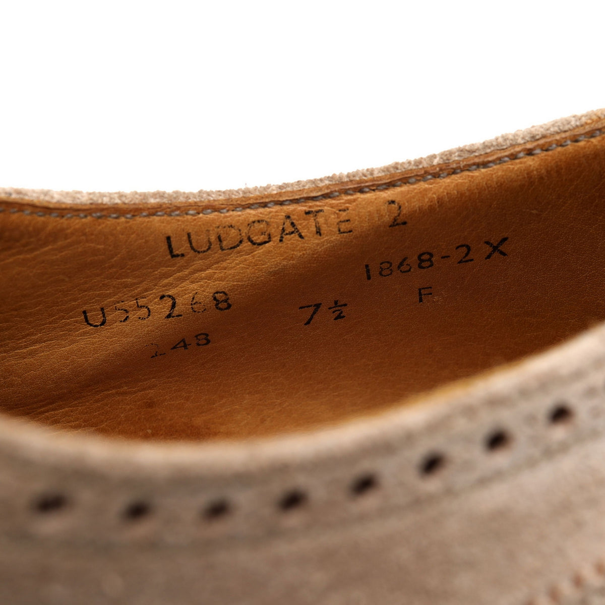 &#39;Ludgate 2&#39; Cream Suede Oxford Brogues UK 7.5 F