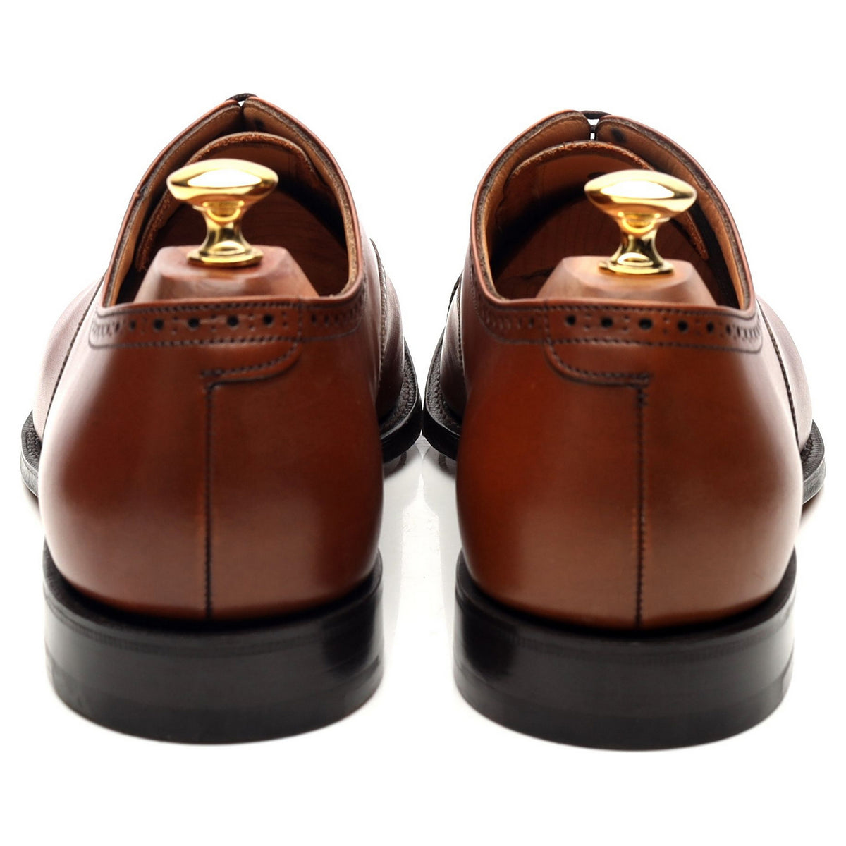 &#39;Toronto&#39; Tan Brown Leather Oxford Semi Brogues UK 9.5 F