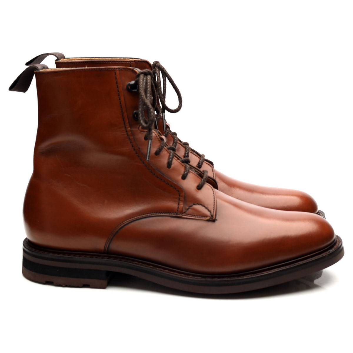 &#39;Wootton&#39; Tan Brown Leather Boots UK 9.5 F