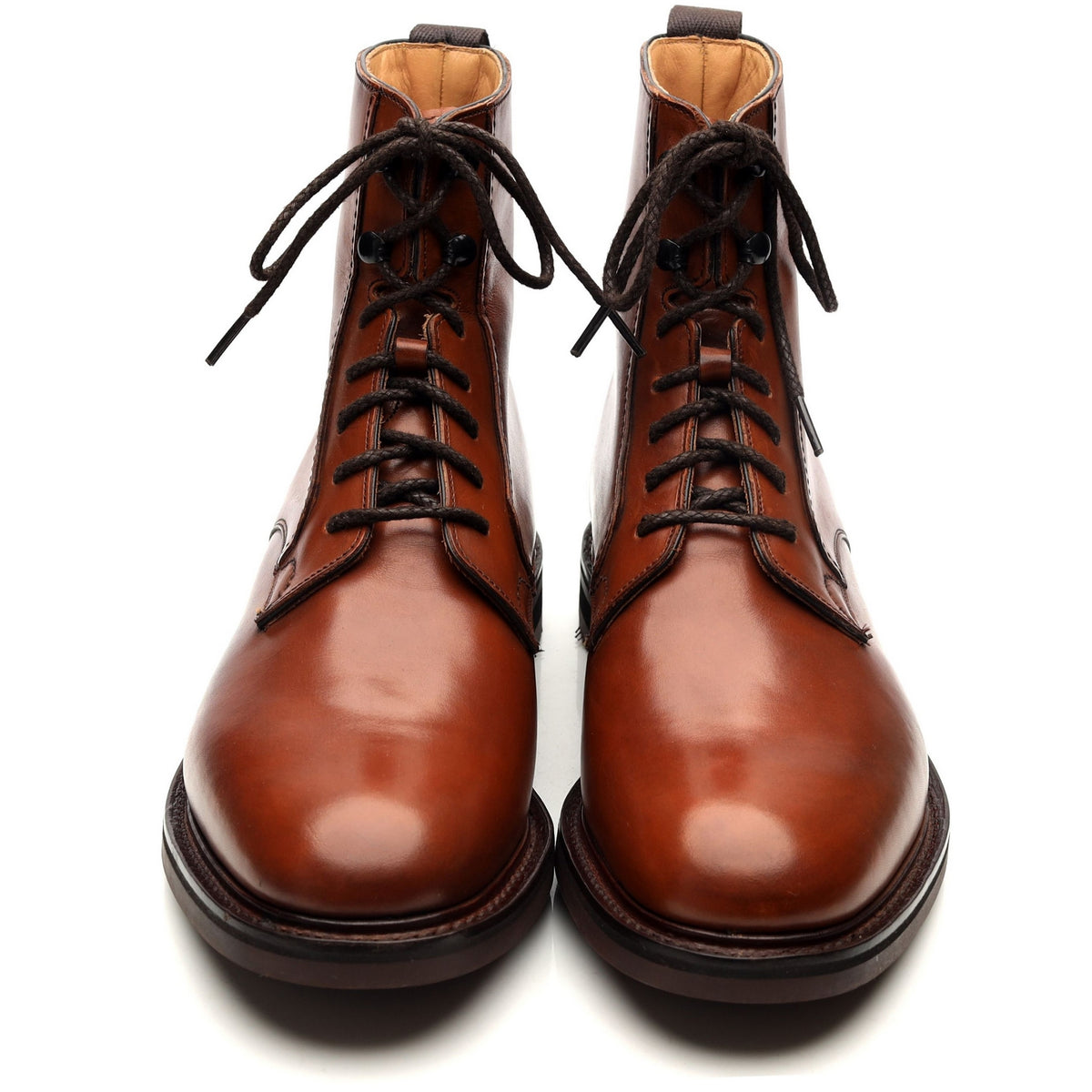 &#39;Wootton&#39; Tan Brown Leather Boots UK 9.5 F