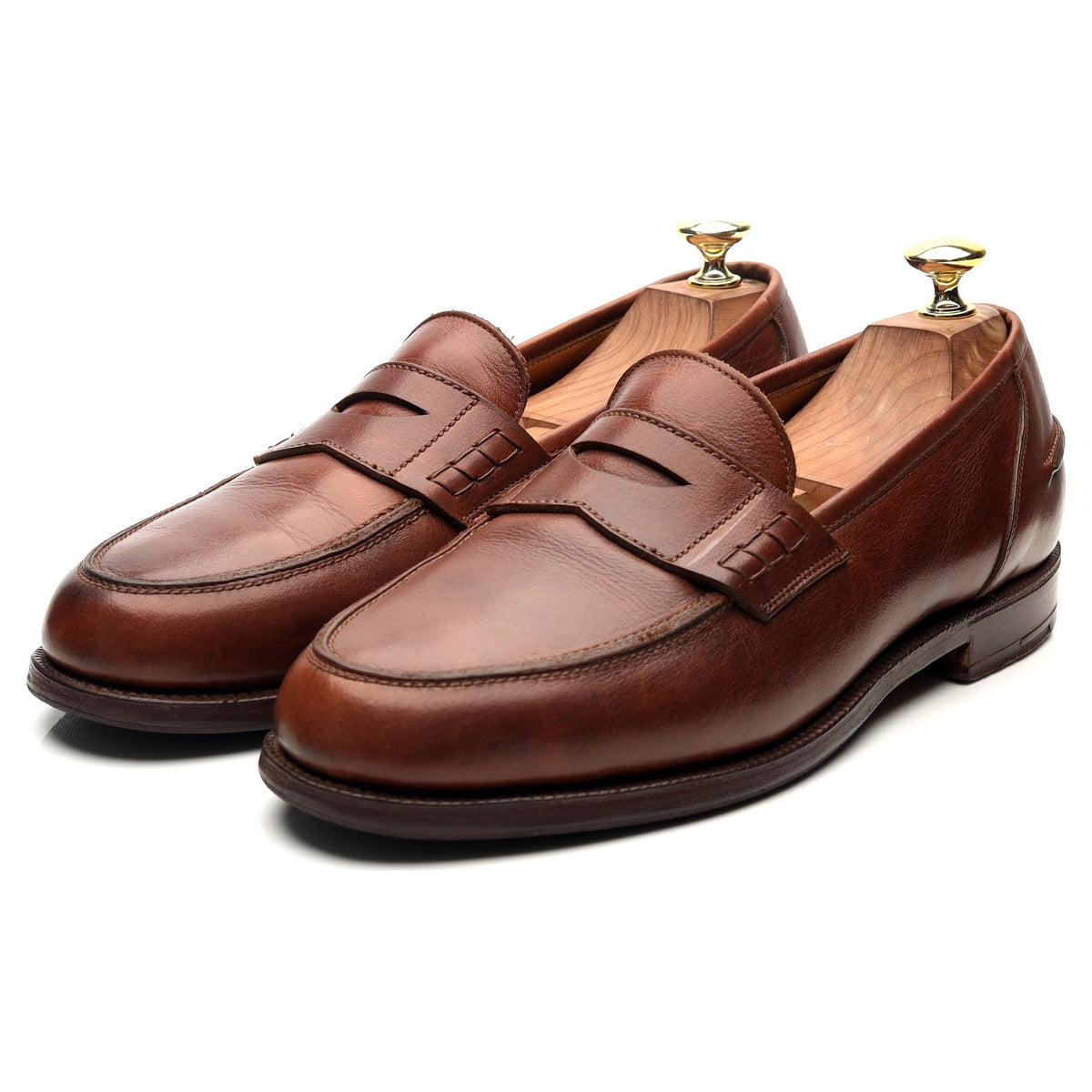 &#39;Princeton&#39; Tan Brown Leather Loafers UK 7.5 E