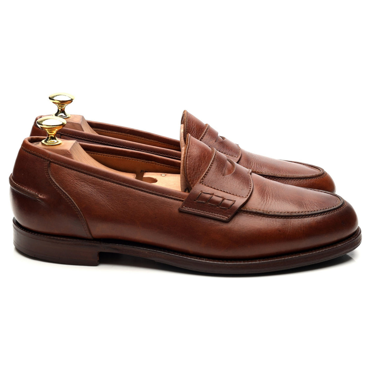 &#39;Princeton&#39; Tan Brown Leather Loafers UK 7.5 E