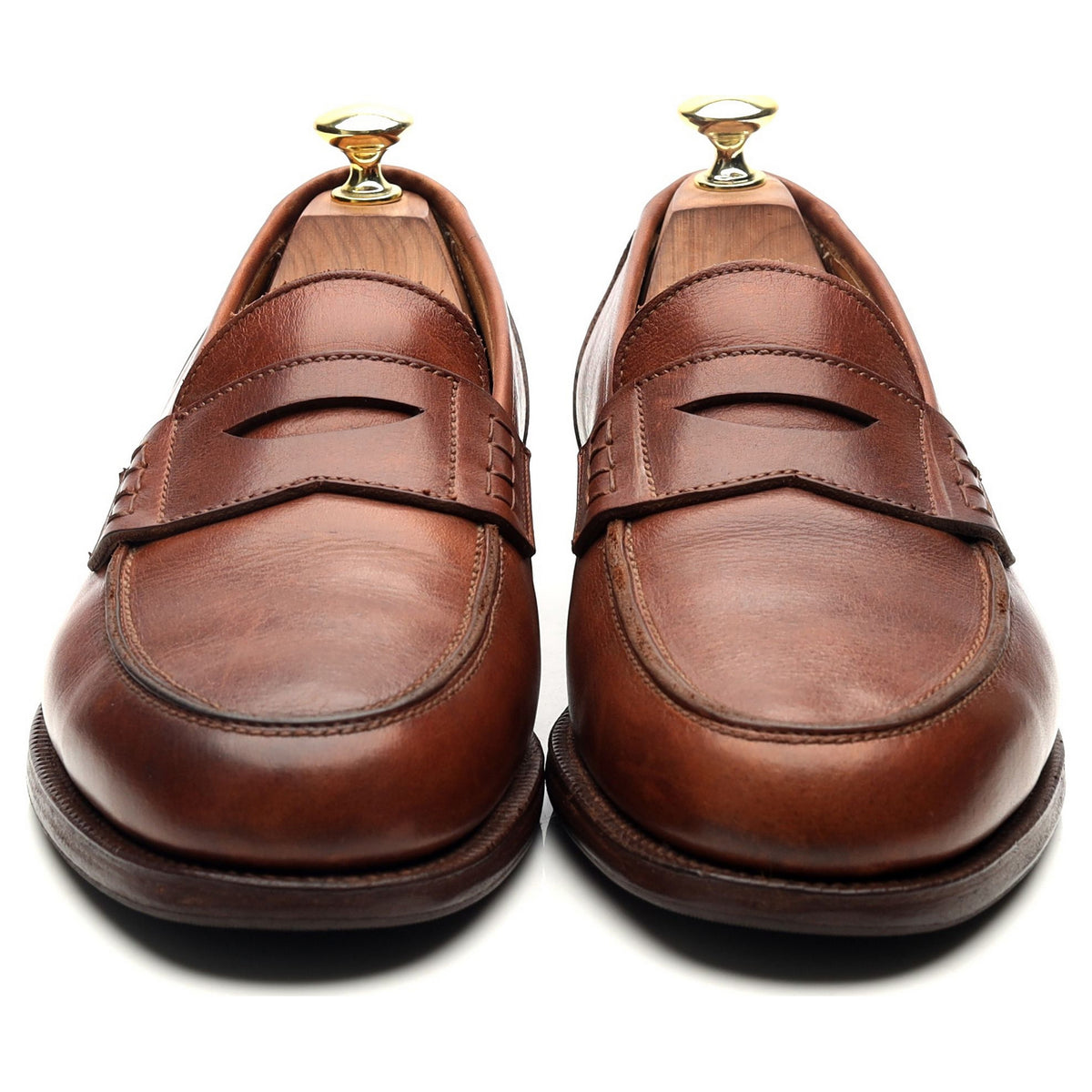 &#39;Princeton&#39; Tan Brown Leather Loafers UK 7.5 E