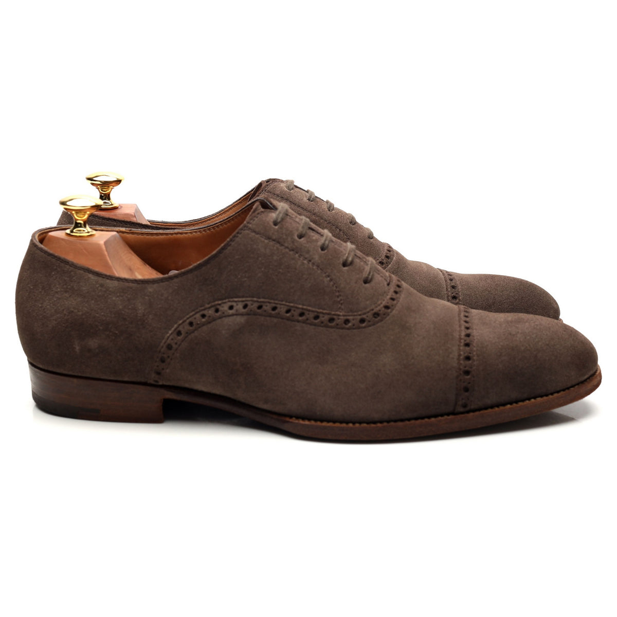 &#39;552B&#39; Light Brown Suede Oxford Semi Brogues UK 9.5 G