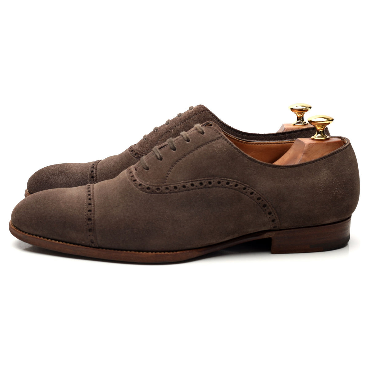 &#39;552B&#39; Light Brown Suede Oxford Semi Brogues UK 9.5 G