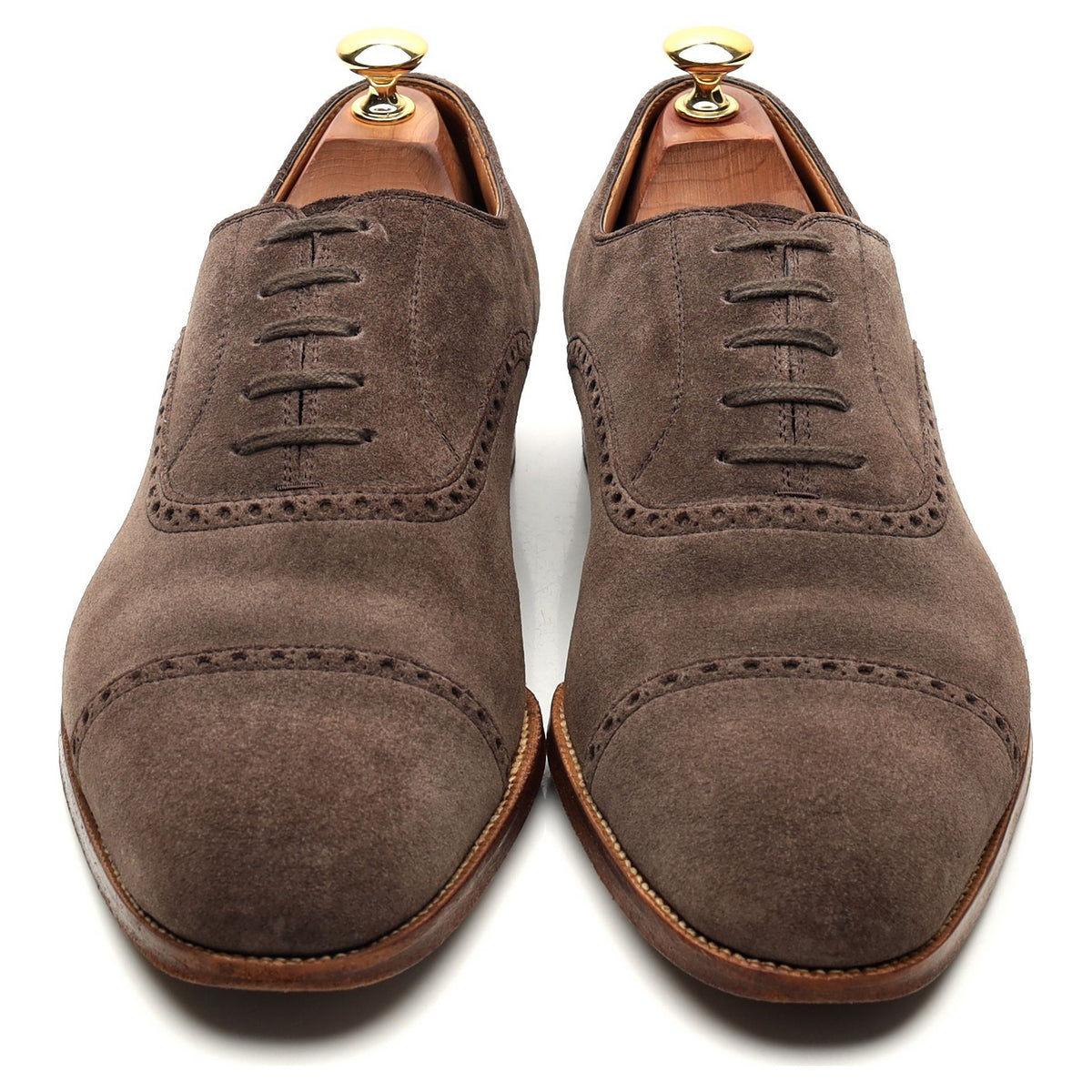 &#39;552B&#39; Light Brown Suede Oxford Semi Brogues UK 9.5 G