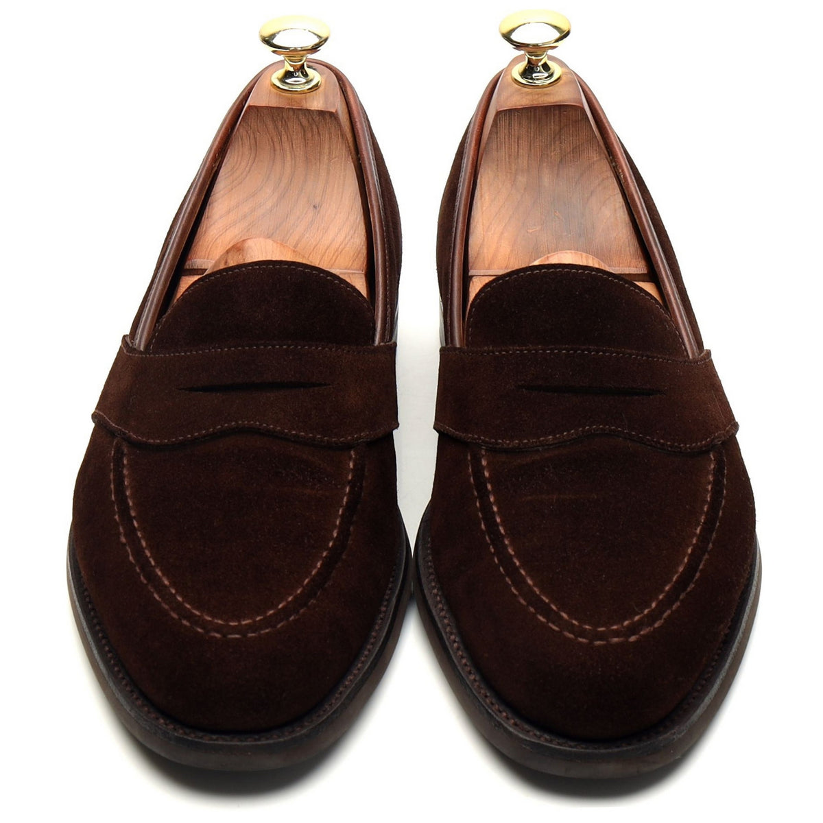 'Hertford' Dark Brown Suede Loafers UK 7.5 E