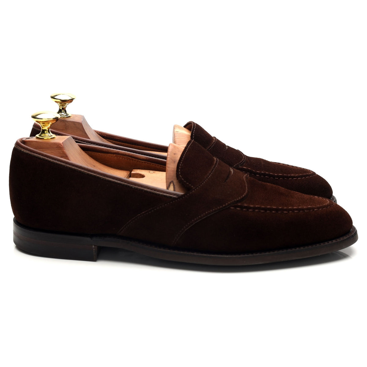 'Hertford' Dark Brown Suede Loafers UK 7.5 E