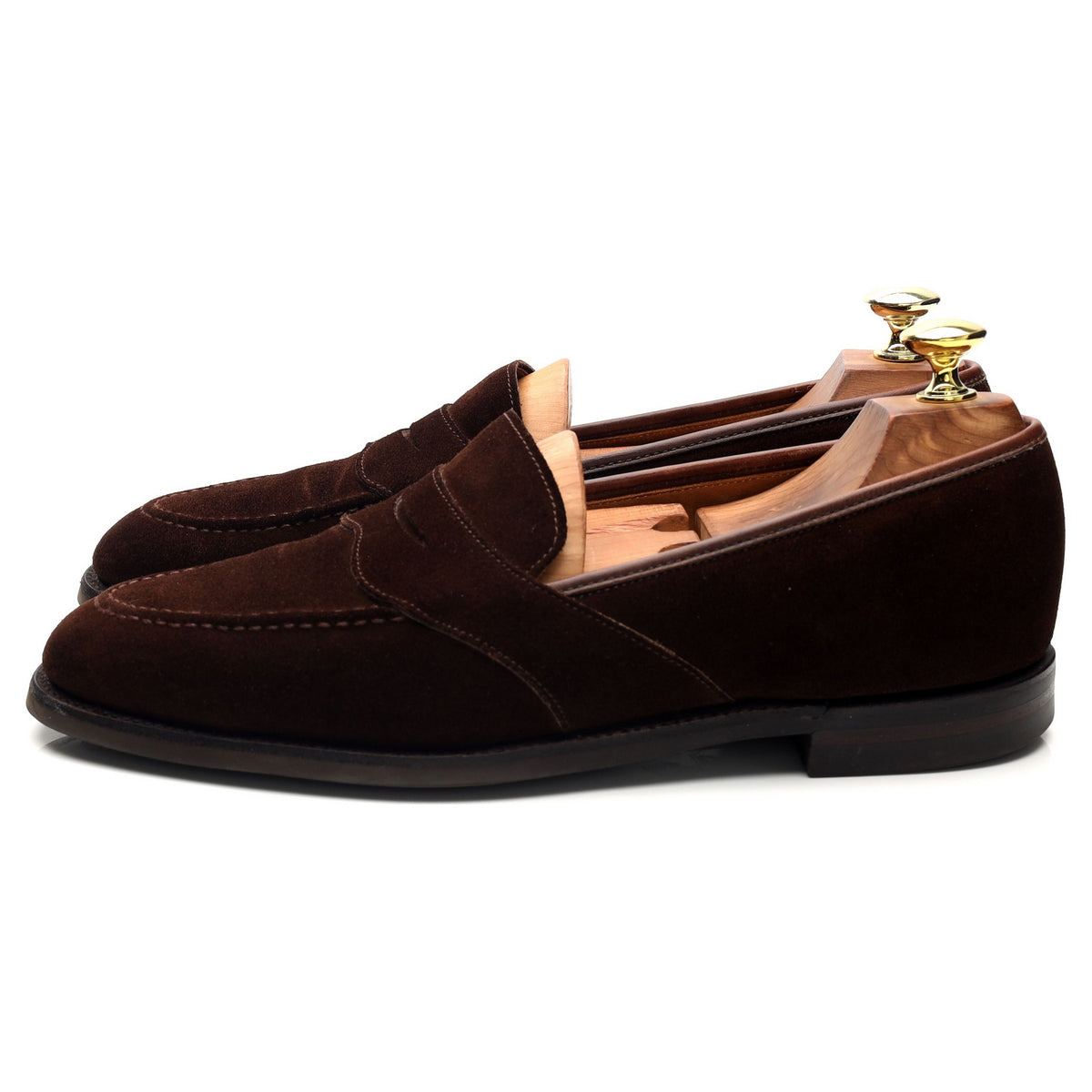 'Hertford' Dark Brown Suede Loafers UK 7.5 E