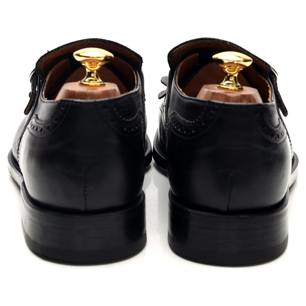 'Magnan' Black Leather Fringed Monk Strap Brogues UK 9.5 EU 43.5