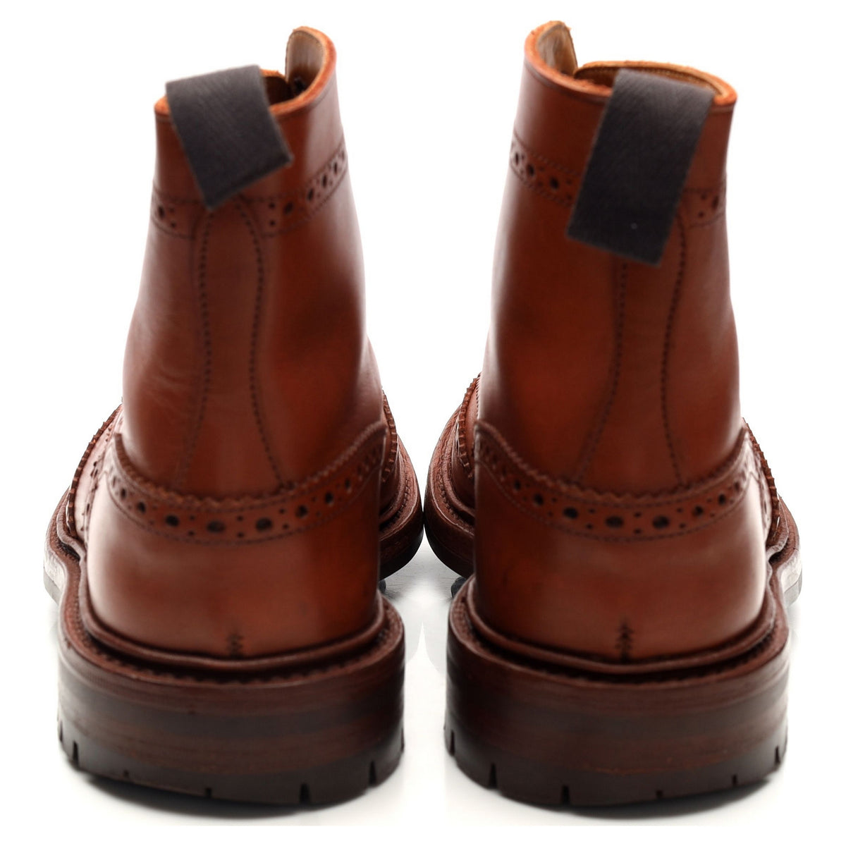 'Malton' Tan Brown Leather Brogue Boots UK 6