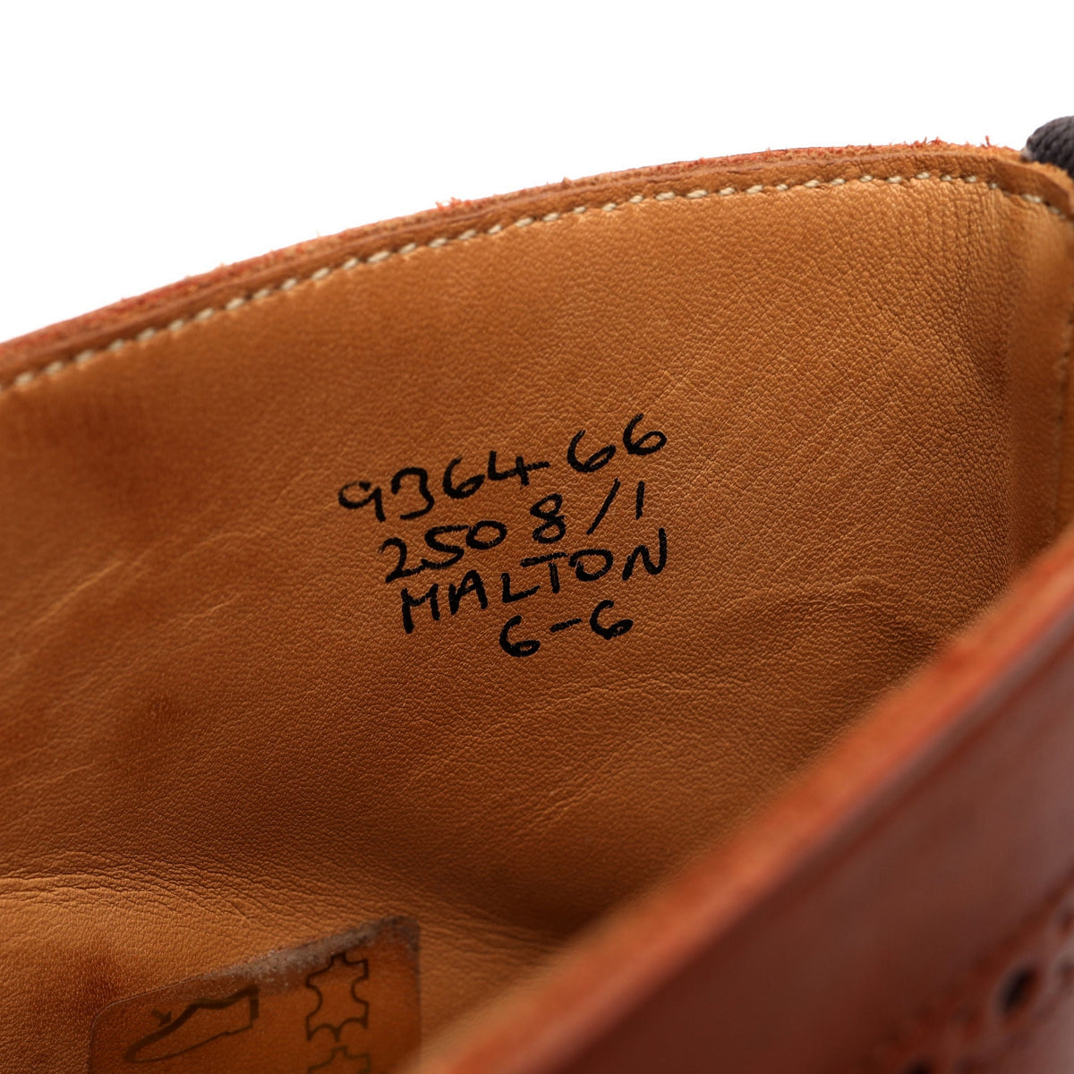 'Malton' Tan Brown Leather Brogue Boots UK 6