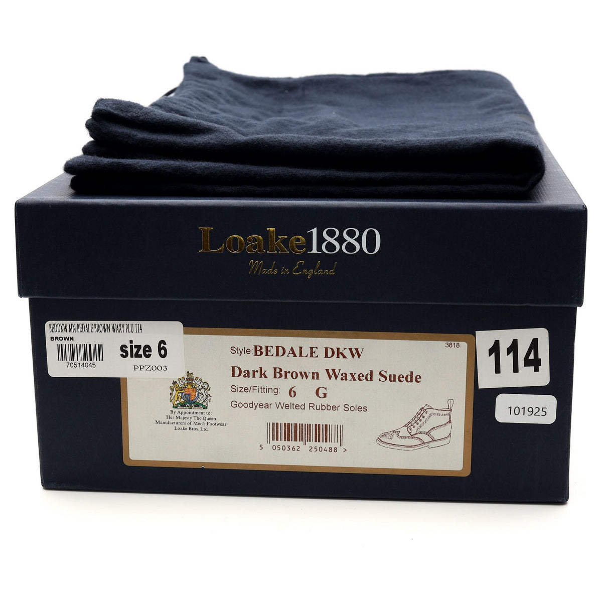 MTO 1880 'Bedale' Dark Brown Waxed Suede Brogue Boots UK 6 G