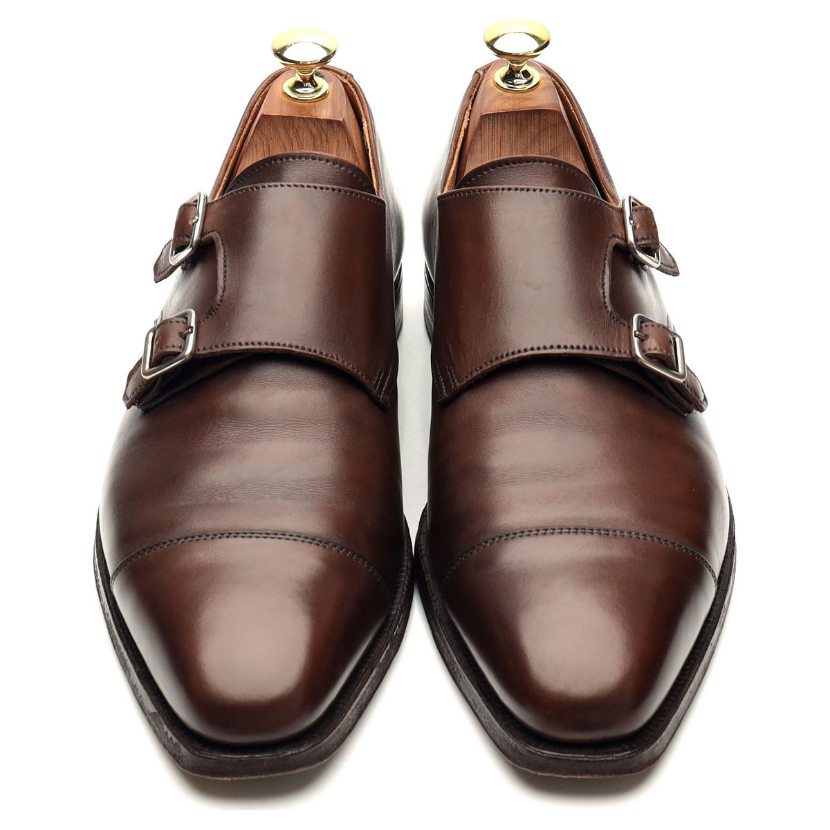'Lowndes' Dark Brown Leather Double Monk Strap UK 7 E