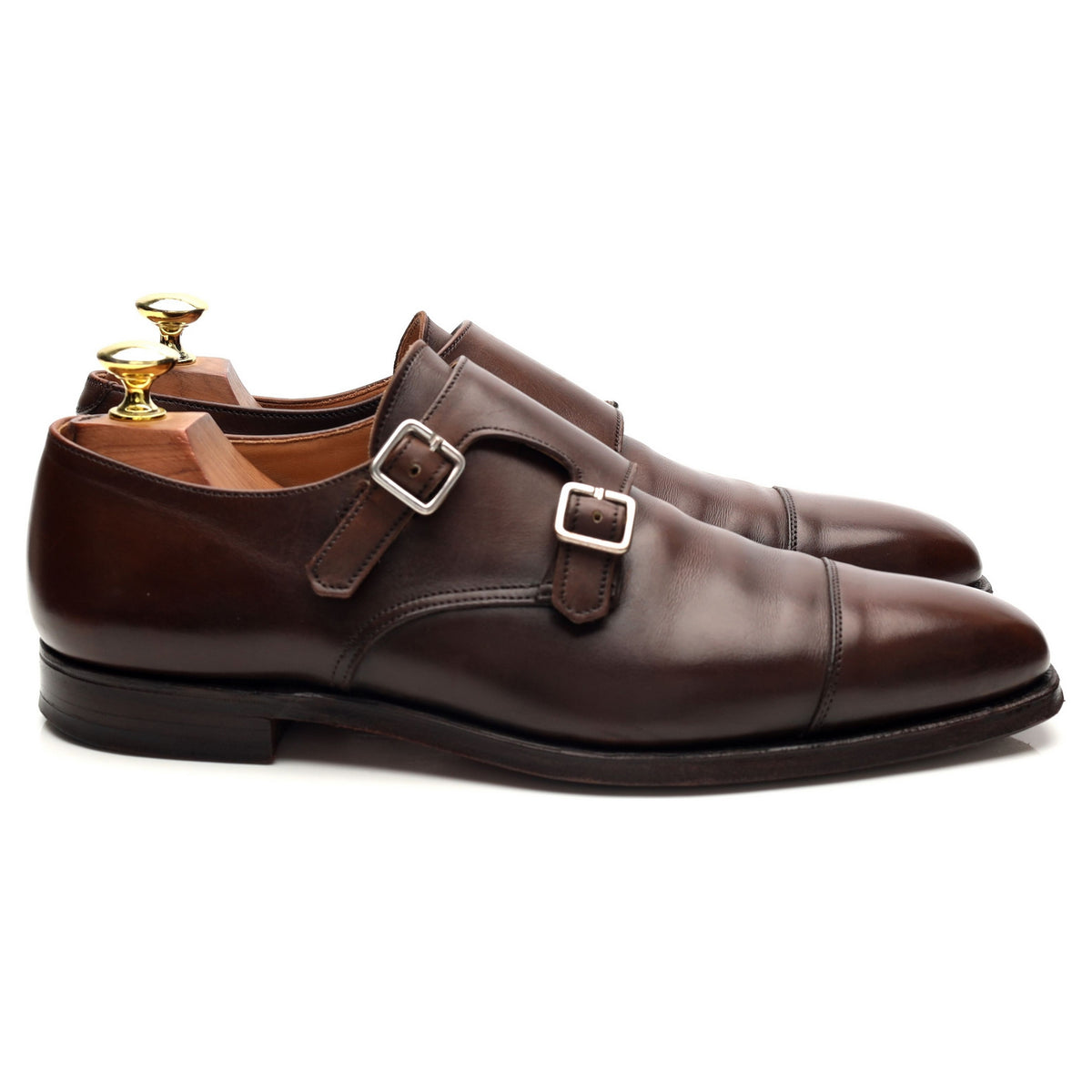 'Lowndes' Dark Brown Leather Double Monk Strap UK 7 E