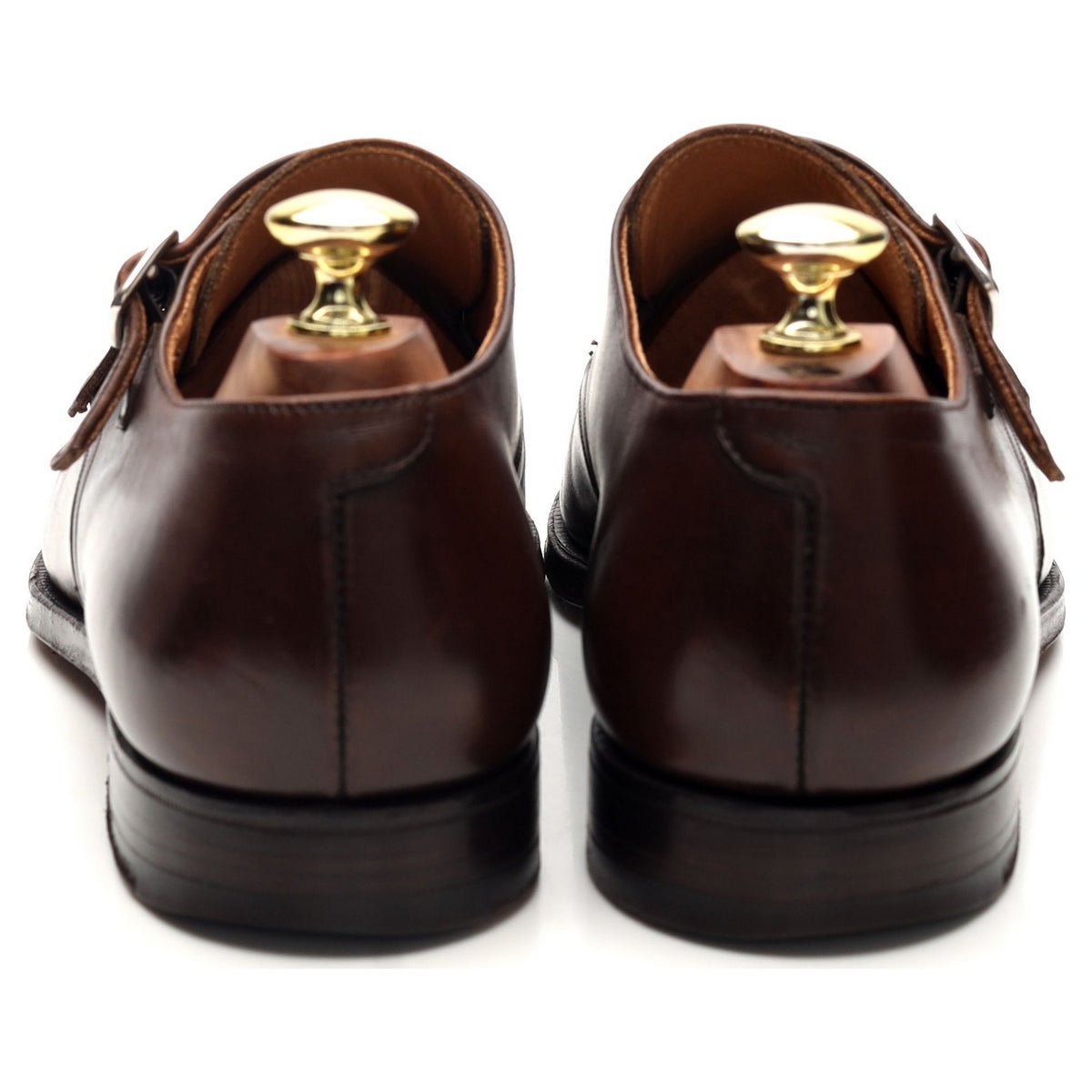 'Lowndes' Dark Brown Leather Double Monk Strap UK 7 E
