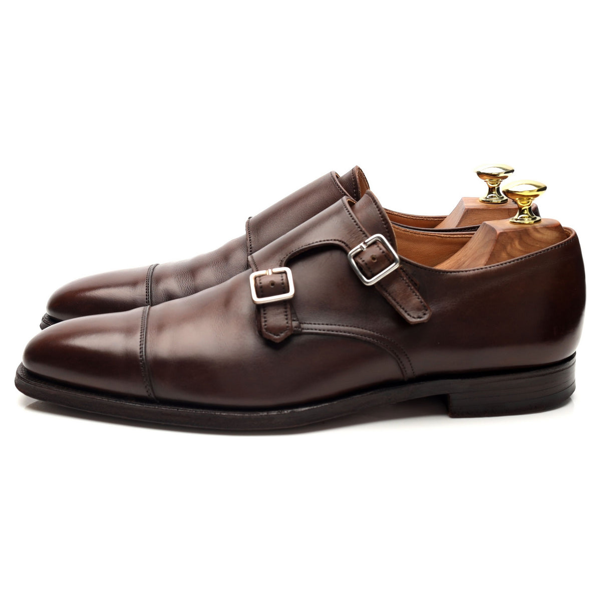 'Lowndes' Dark Brown Leather Double Monk Strap UK 7 E