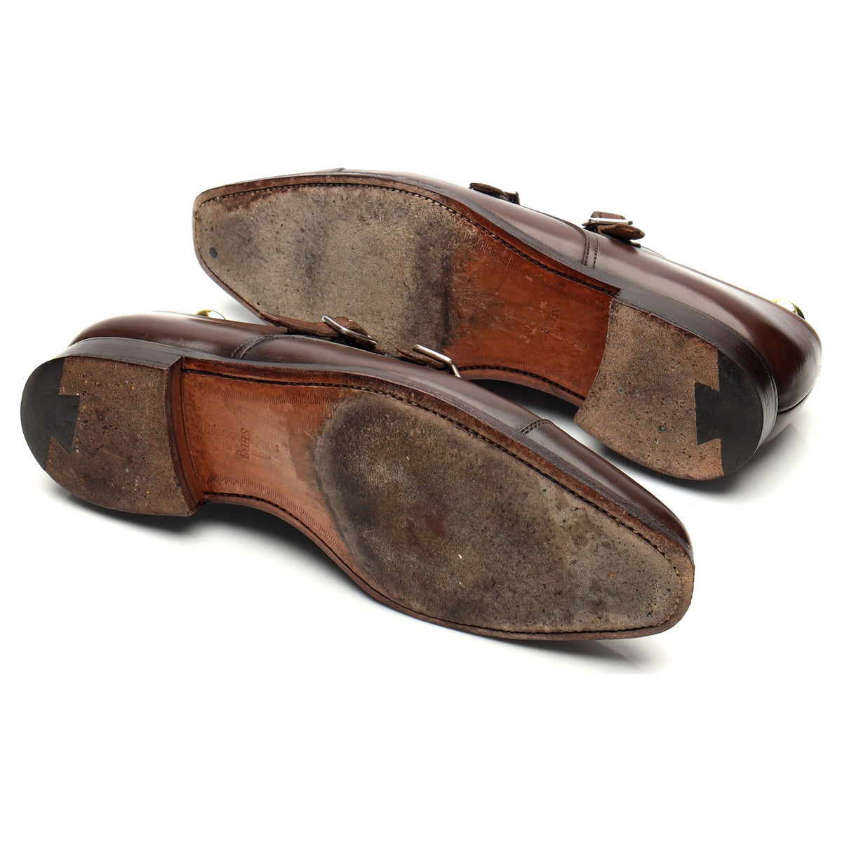 'Lowndes' Dark Brown Leather Double Monk Strap UK 7 E