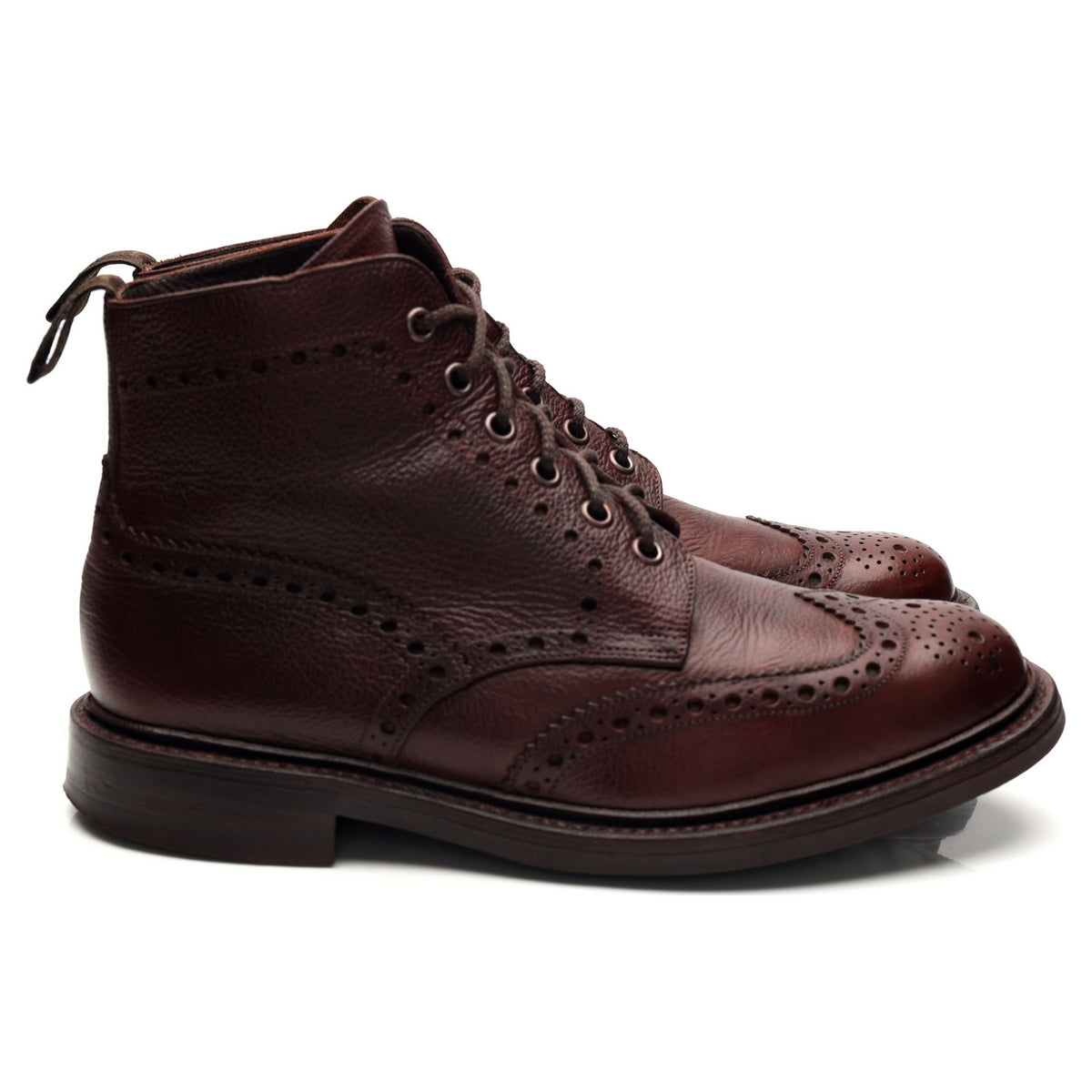 1880 'Bedale' Brown Grain Leather Brogue Boots UK 6 G