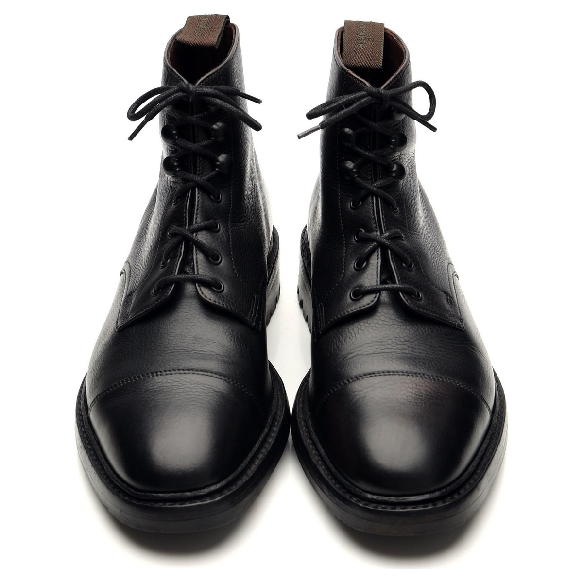 1880 'Sedbergh' Black Leather Cap Toe Boots UK 6 G