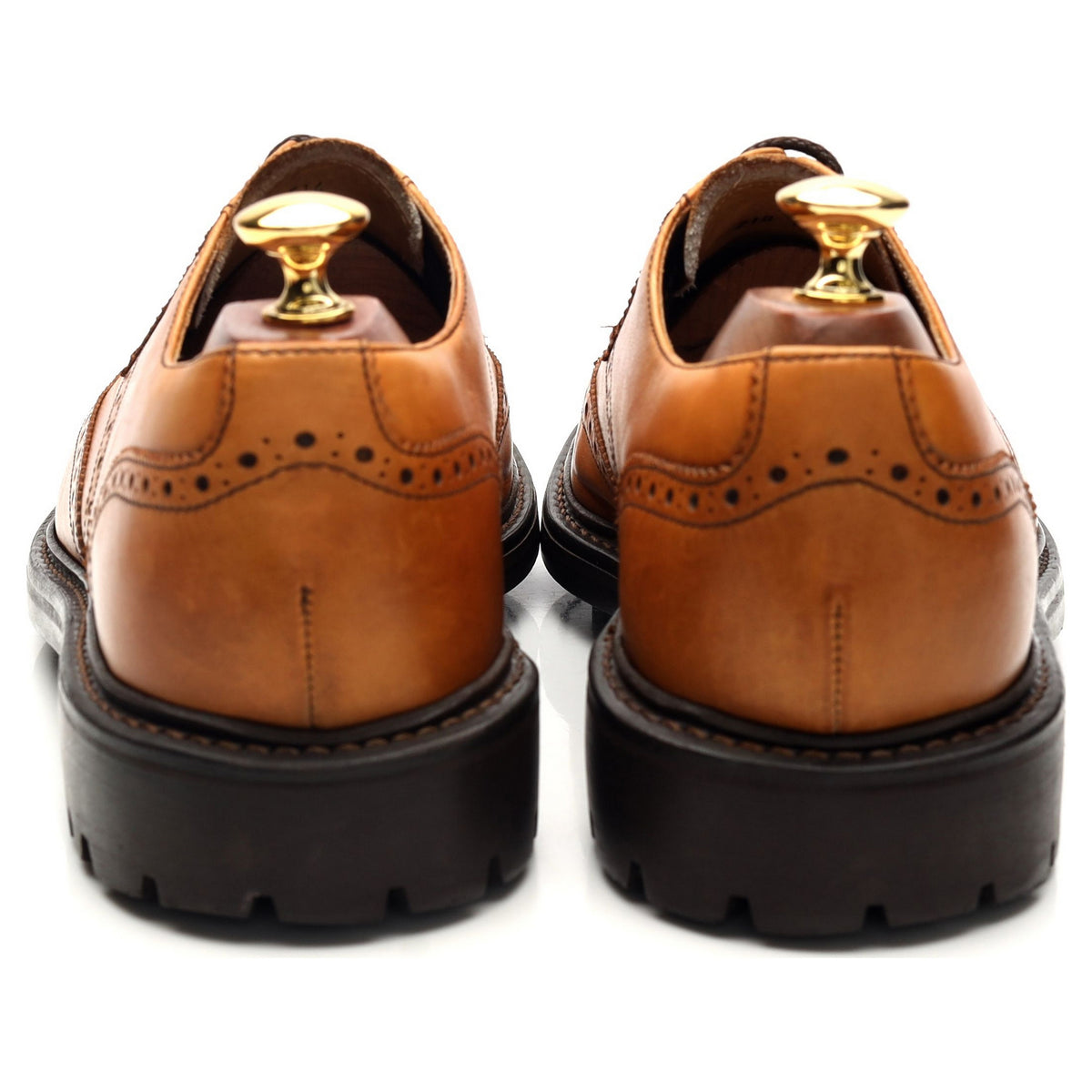 Tan Brown Leather Derby Brogues UK 9 F