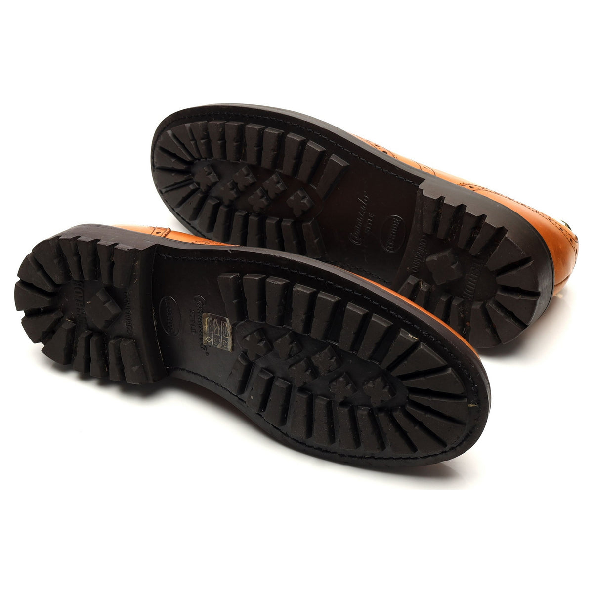 Tan Brown Leather Derby Brogues UK 9 F