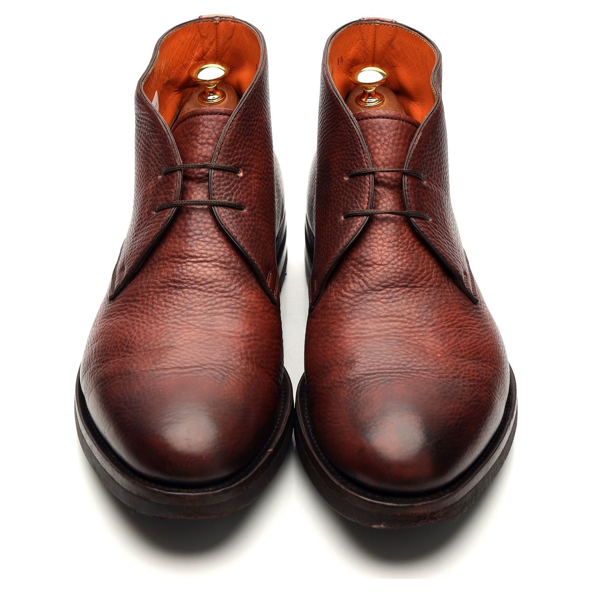 Brown Grain Leather Chukka Boots UK 9.5 F