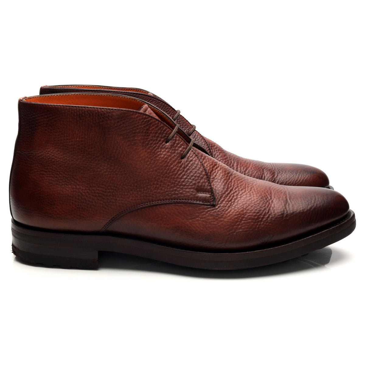 Brown Grain Leather Chukka Boots UK 9.5 F