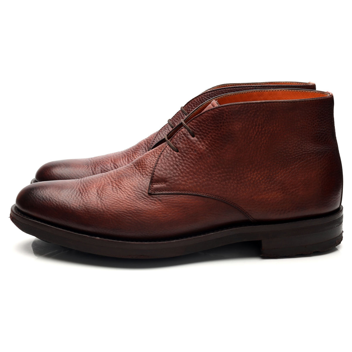 Brown Grain Leather Chukka Boots UK 9.5 F