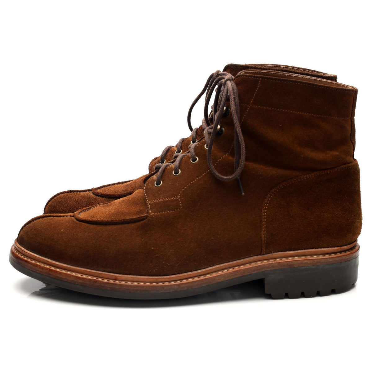 'Grover' Snuff Brown Suede Split Toe Boots UK 10 G