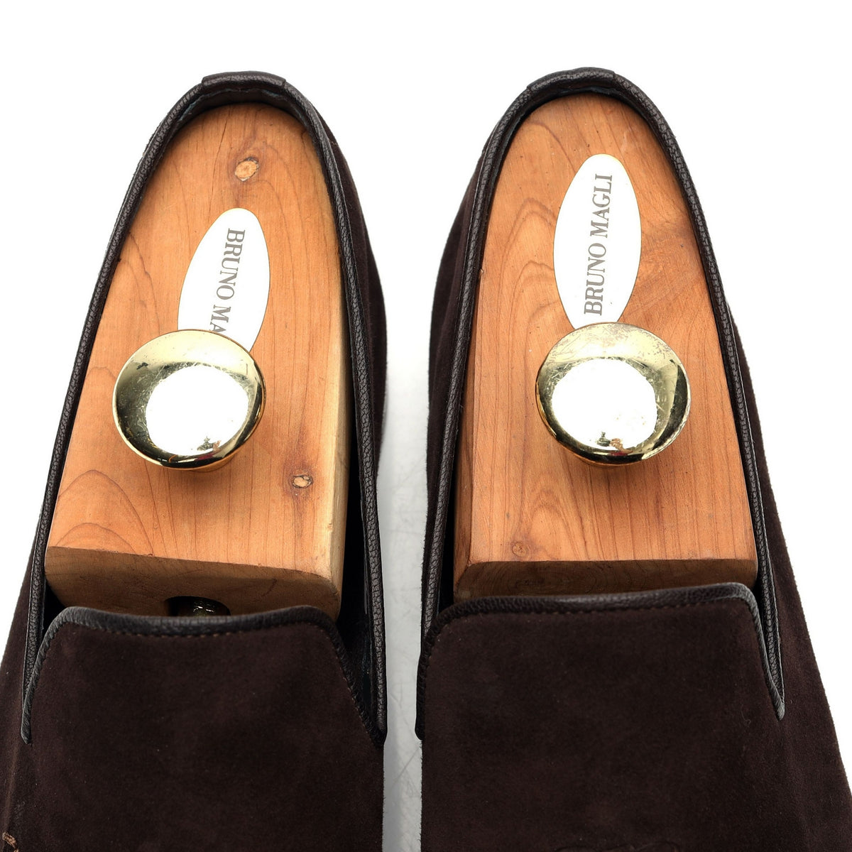 'Lukas' Dark Brown Suede Tassel Loafers UK 10