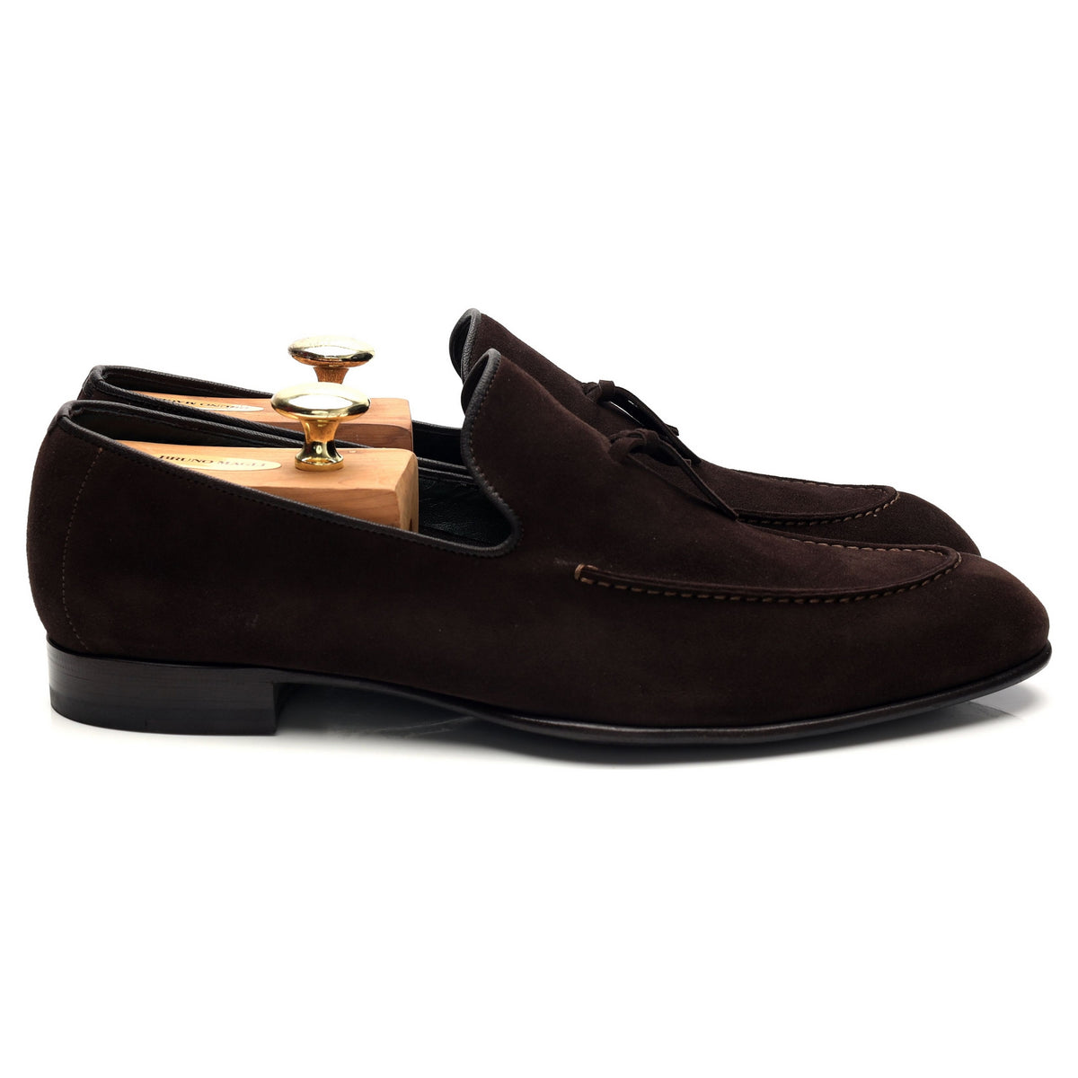 'Lukas' Dark Brown Suede Tassel Loafers UK 10