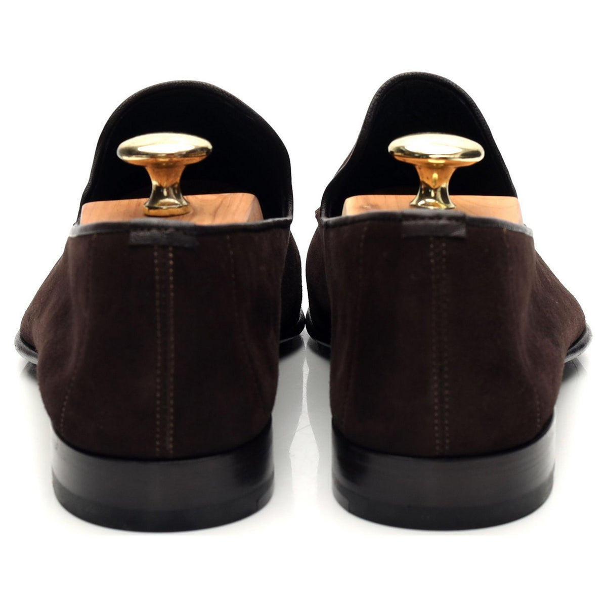 'Lukas' Dark Brown Suede Tassel Loafers UK 10