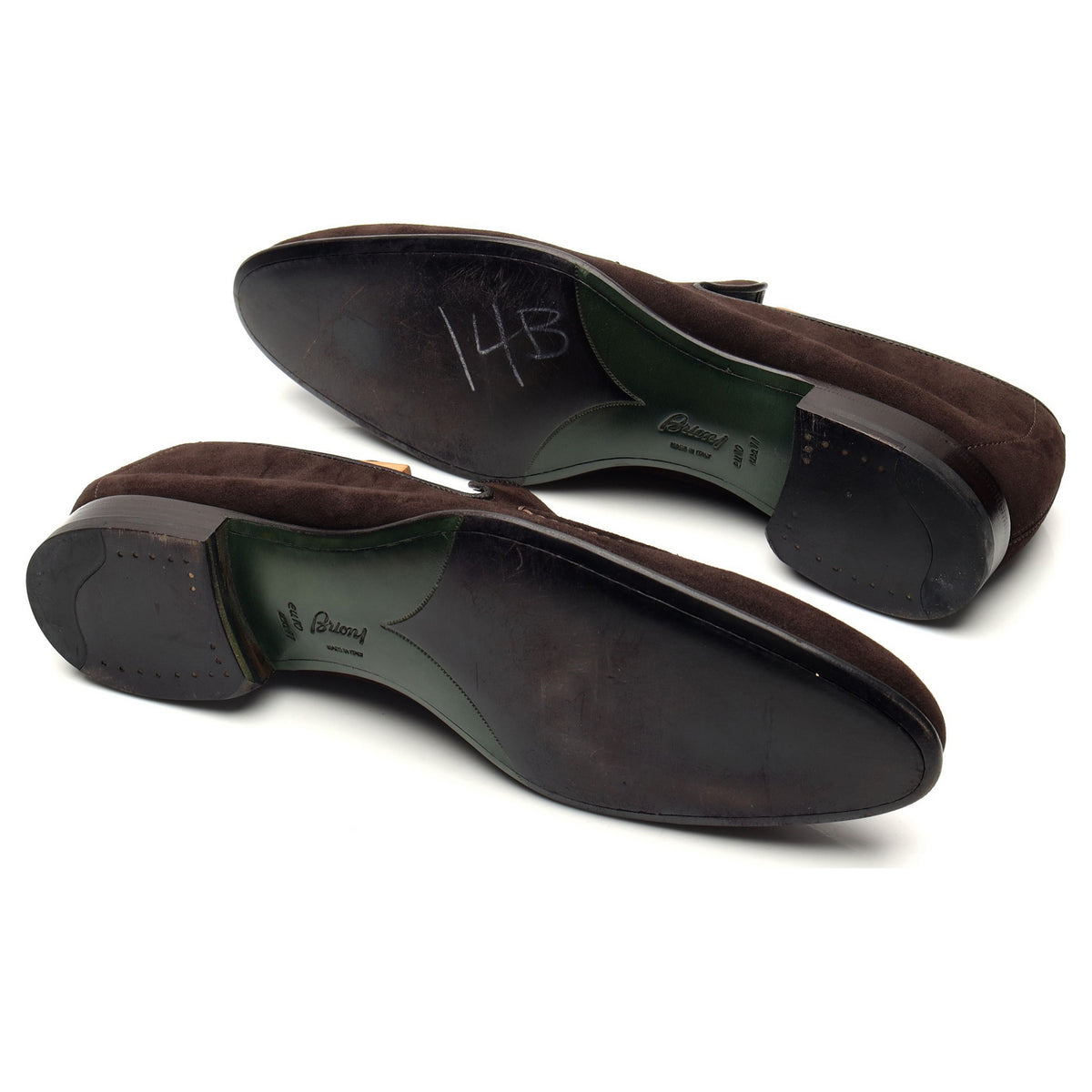 'Lukas' Dark Brown Suede Tassel Loafers UK 10