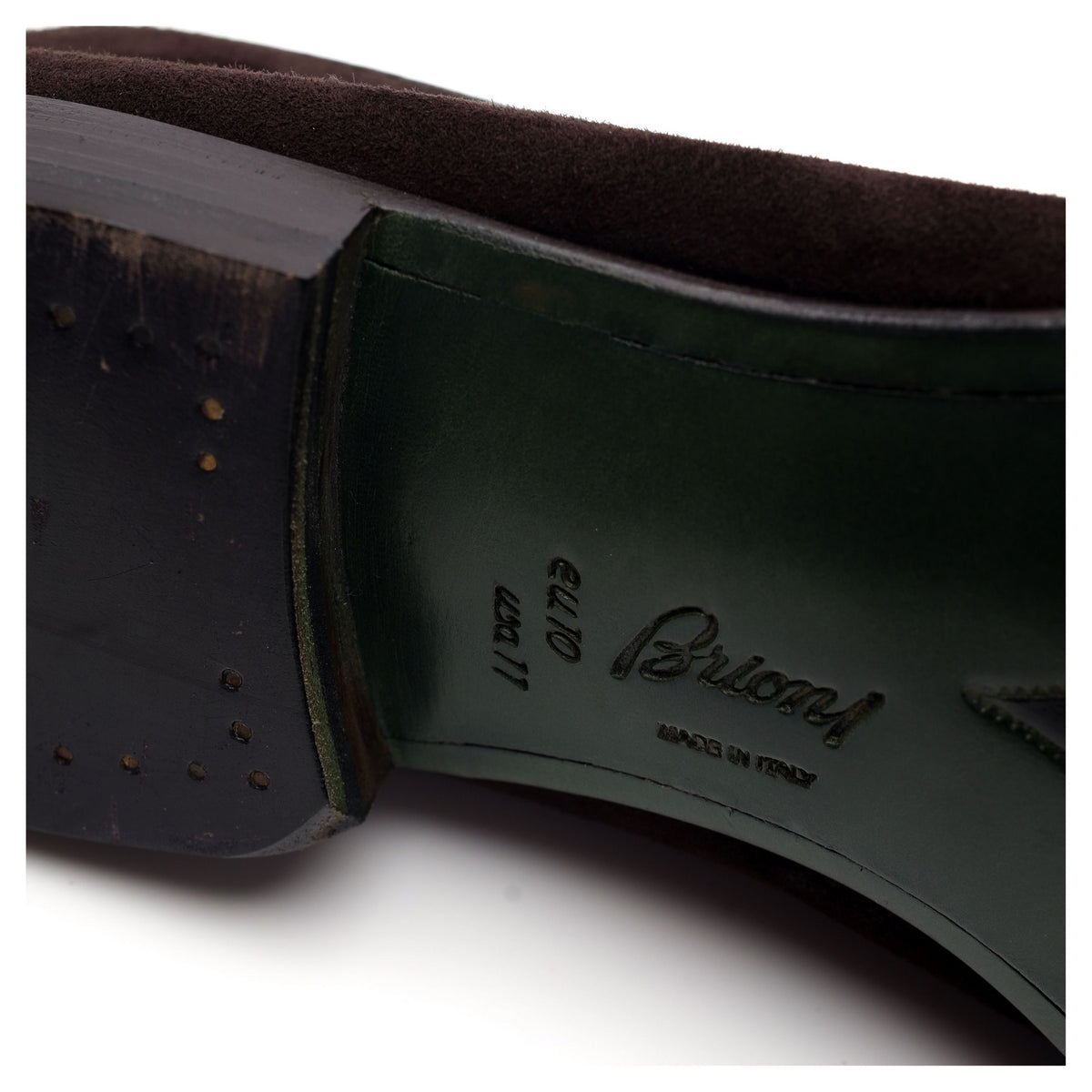 'Lukas' Dark Brown Suede Tassel Loafers UK 10