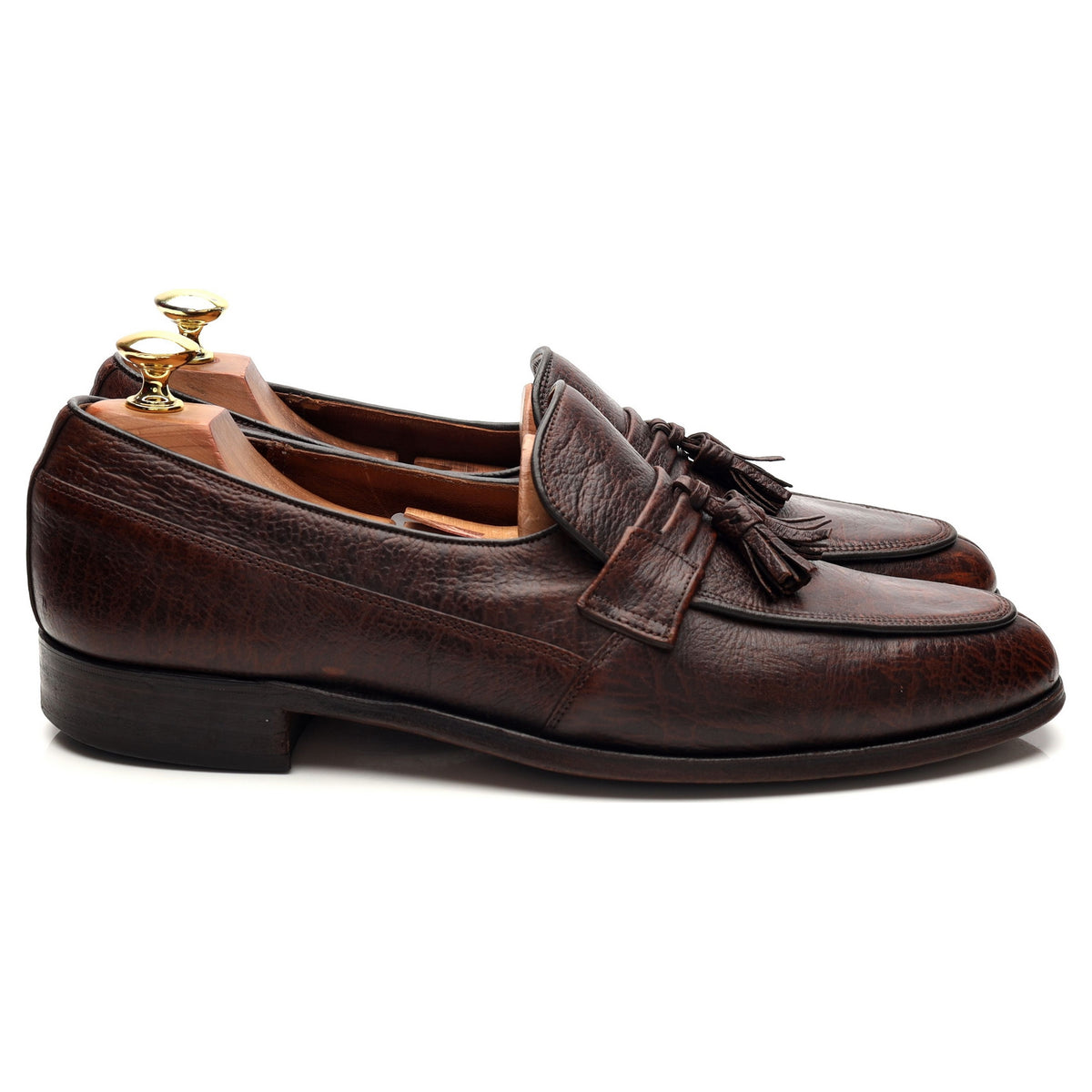 Brown Antelope Leather Tassel Loafers UK 8 US 9 D