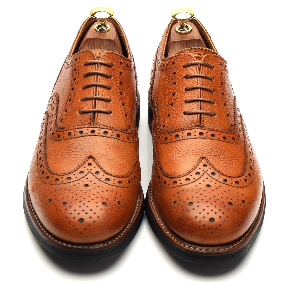 'Angus' Tan Brown Grain Leather Oxford Brogues UK 8.5 G
