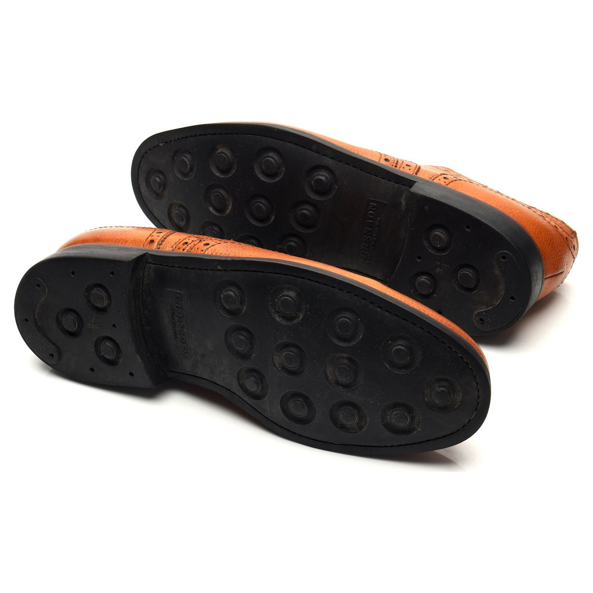 'Angus' Tan Brown Grain Leather Oxford Brogues UK 8.5 G