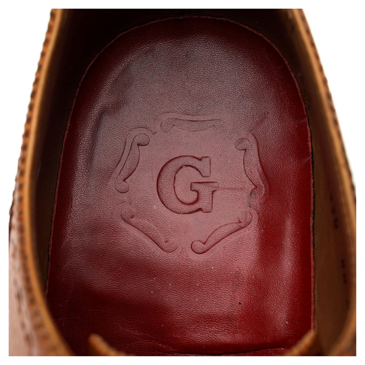 'Angus' Tan Brown Grain Leather Oxford Brogues UK 8.5 G