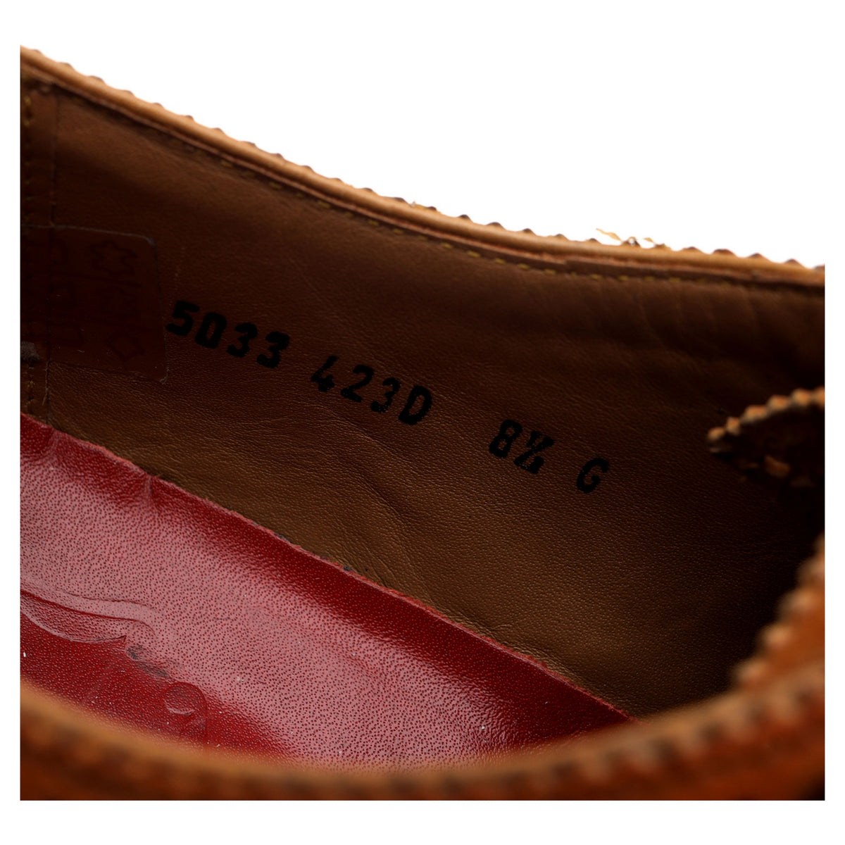 'Angus' Tan Brown Grain Leather Oxford Brogues UK 8.5 G