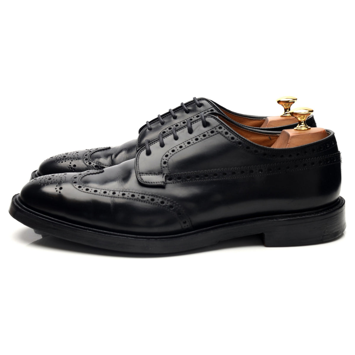 'Grafton' Black Leather Derby Brogues UK 10.5 G