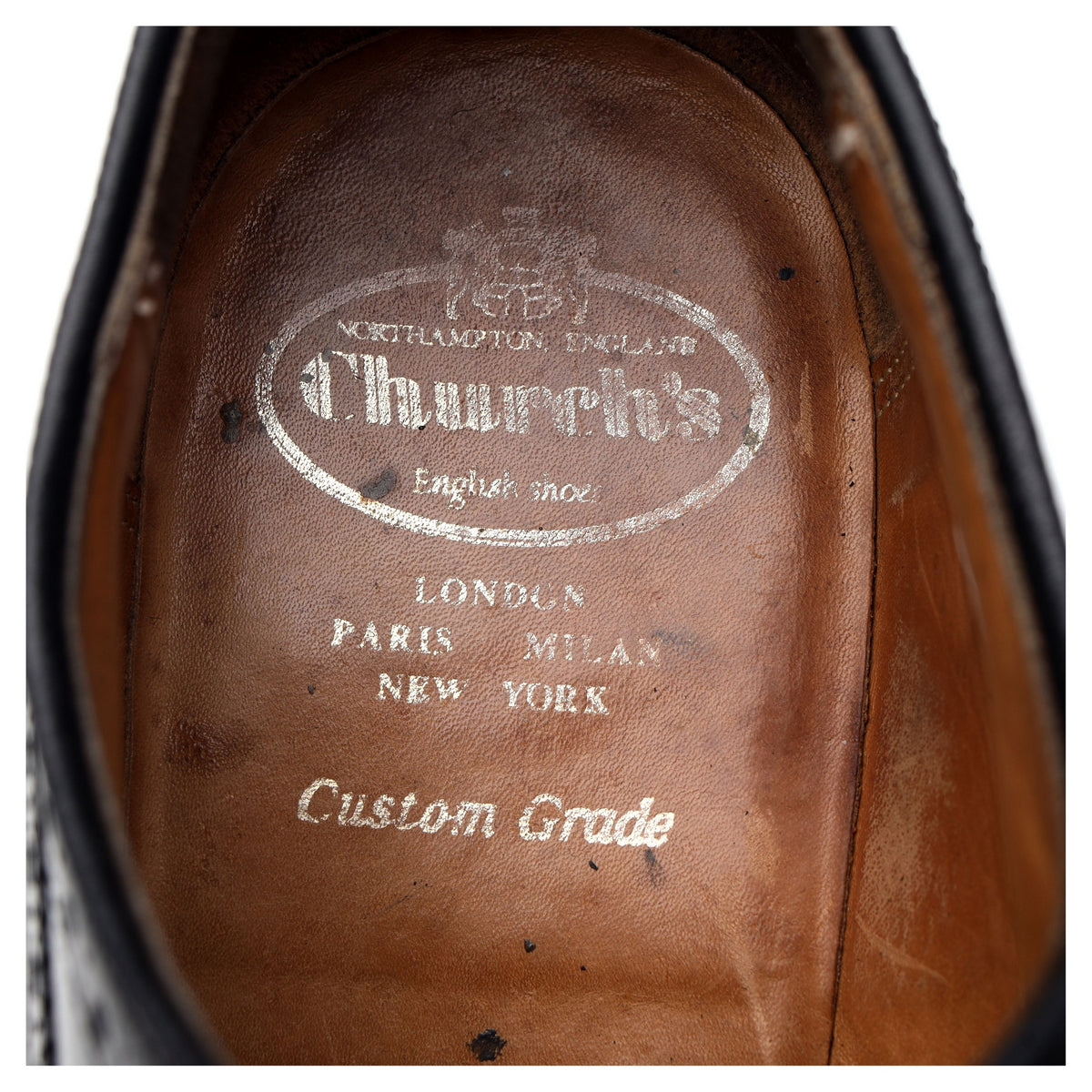 'Grafton' Black Leather Derby Brogues UK 10.5 G