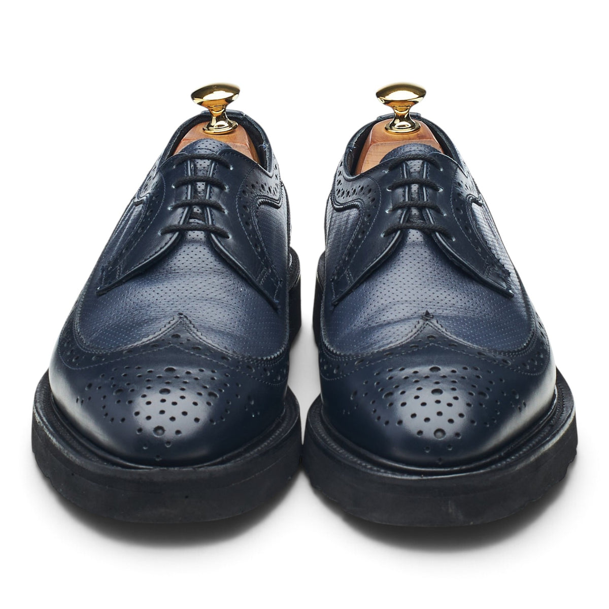 Navy Blue Leather Derby Brogues UK 7