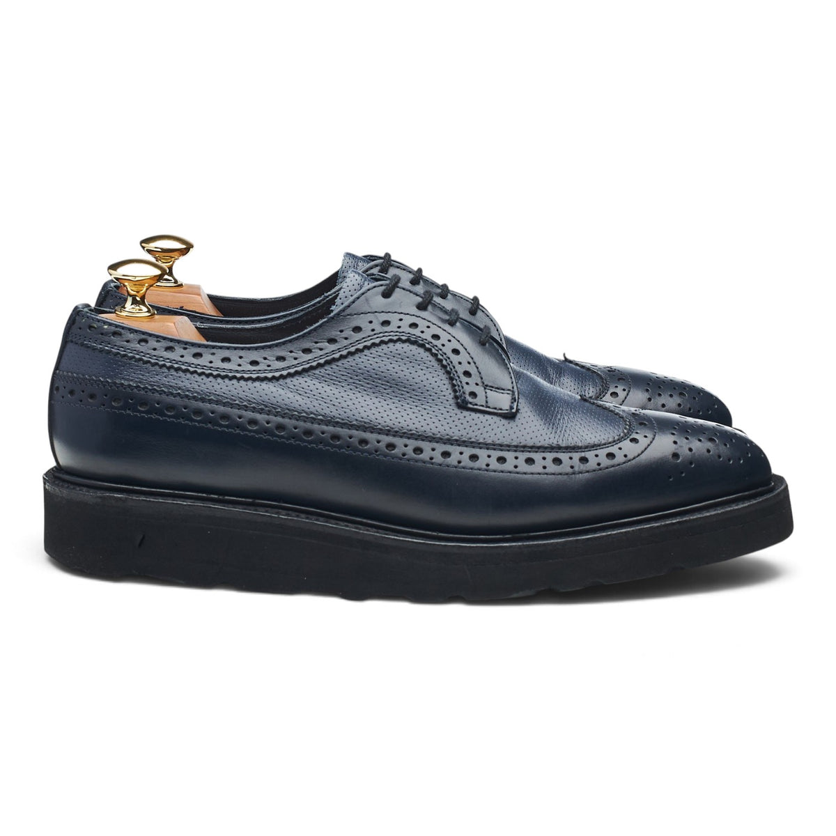 Navy Blue Leather Derby Brogues UK 7