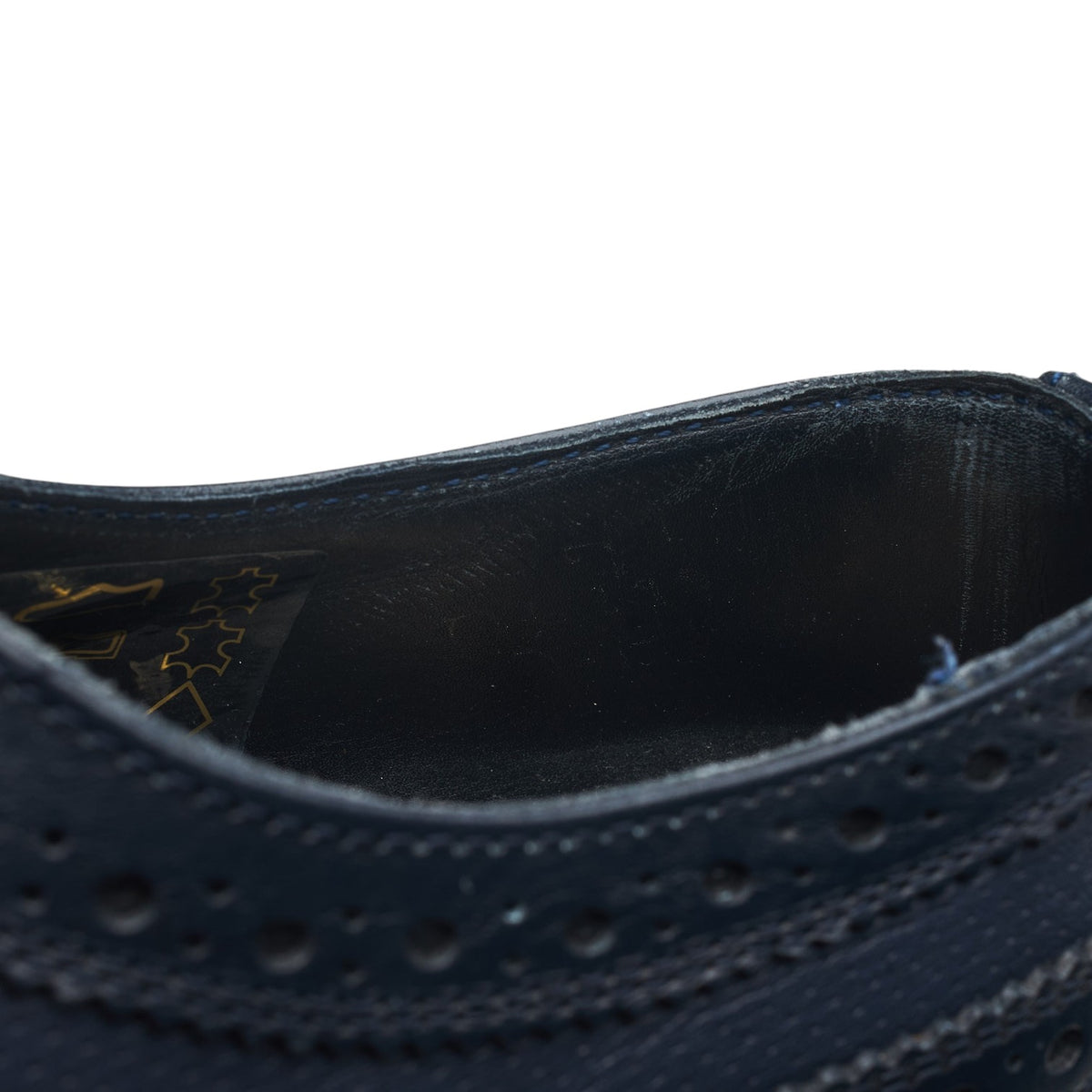 Navy Blue Leather Derby Brogues UK 7