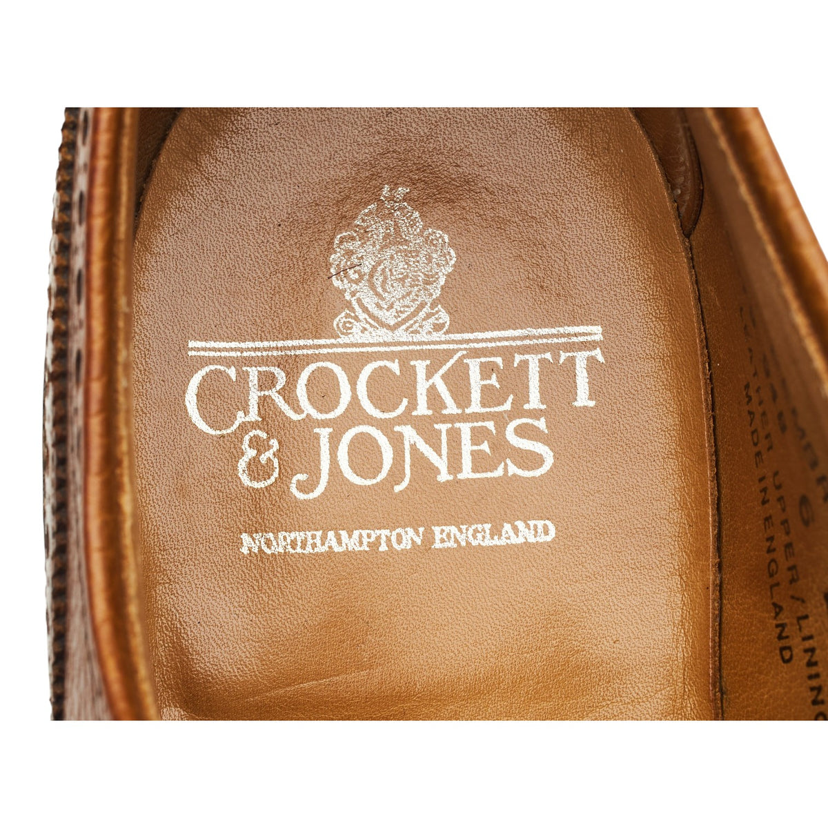 'Pembroke' Tan Brown Grain Leather Derby Brogues UK 6 E