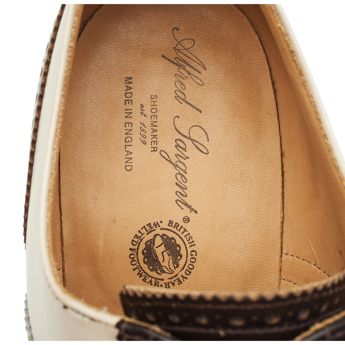 'Melly' Dark Brown & Cream Leather Oxford Spectator Brogues UK 9 F